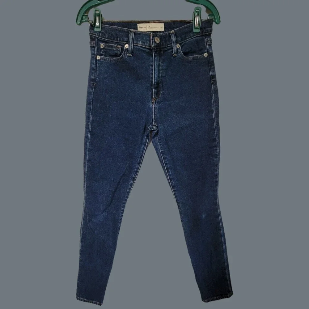 GAP 1969 True‎ Skinny High Rise Blue Stretch Denim Jeans 27R